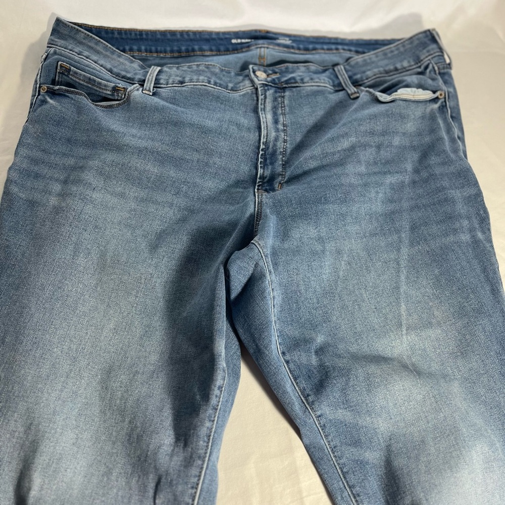 Old Navy Jeans 24 High-Rise Power Slim Straight Light Blue Secret-Slim Pockets